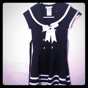 Girl blue navy dress
